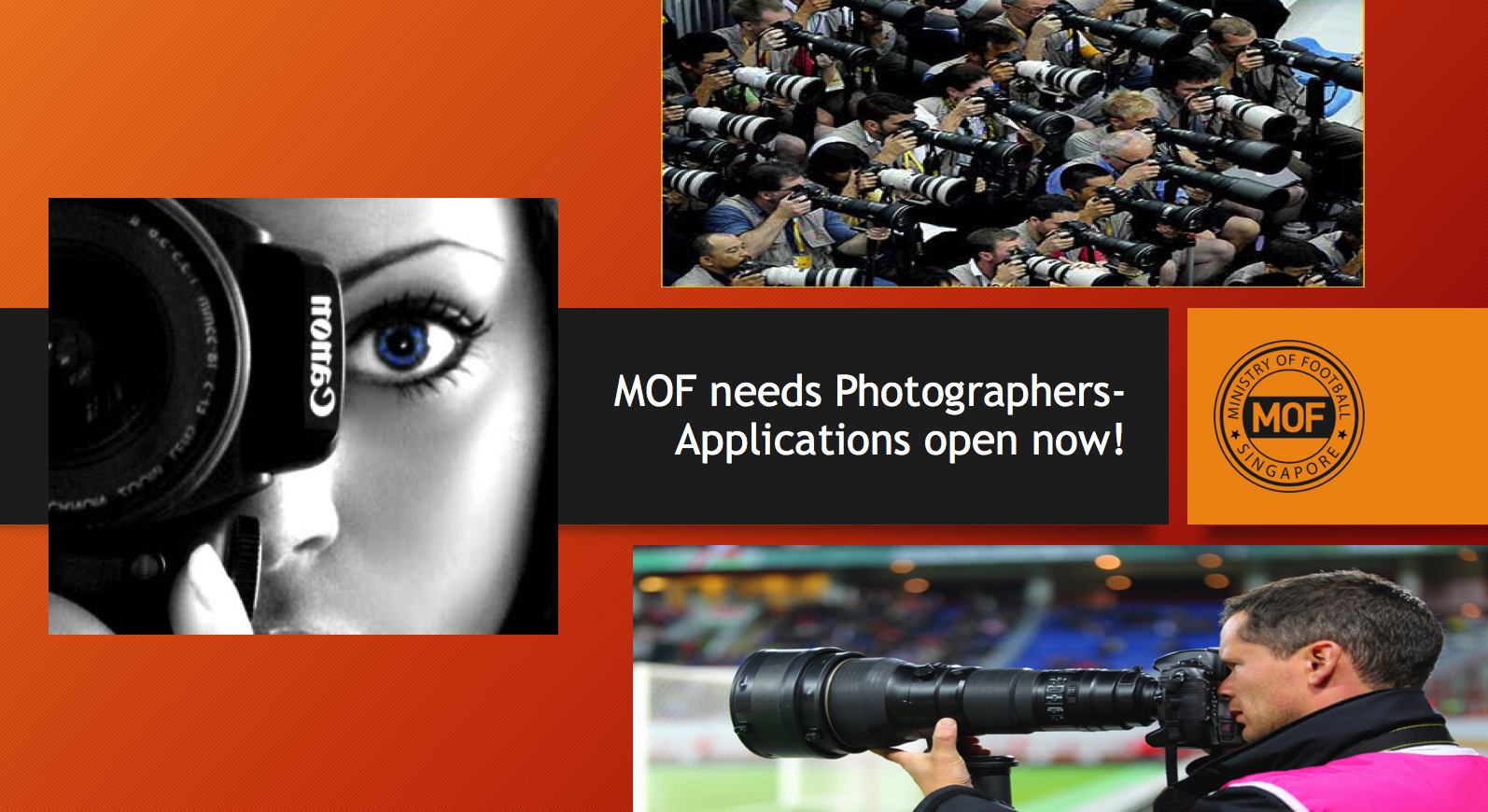 Referees & Photographers Needed – Work With Us !!!